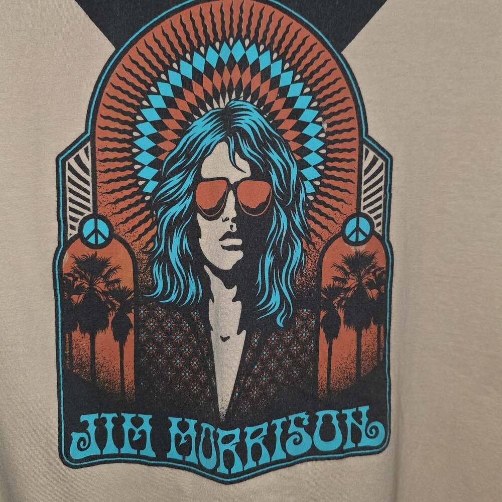 The Doors Jim Morrison Hippie T-shirt Beige Still 2xl - Picture 2 of 4